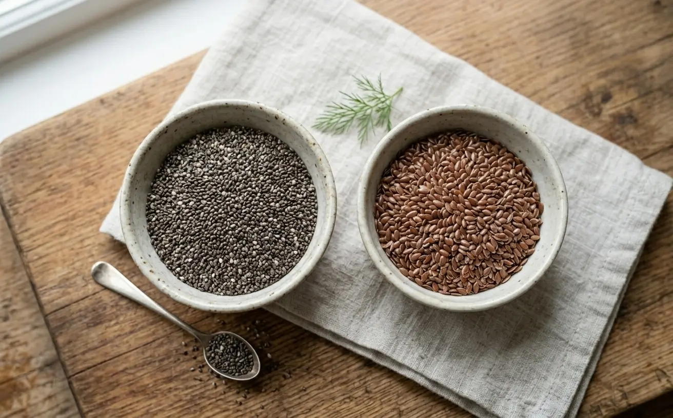 Chia seeds and flaxseeds for heart health
